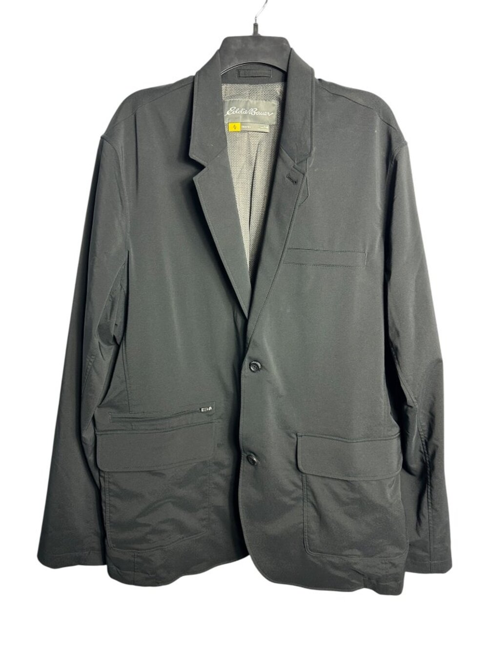 Eddie Bauer Travex Voyager Blazer Jacket Men's 48T Black Stretch Travel